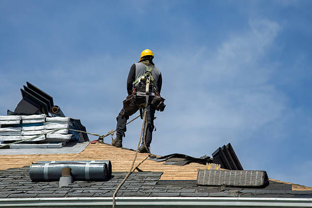 Professional Gutter Installation technician working in Merrimac, MA